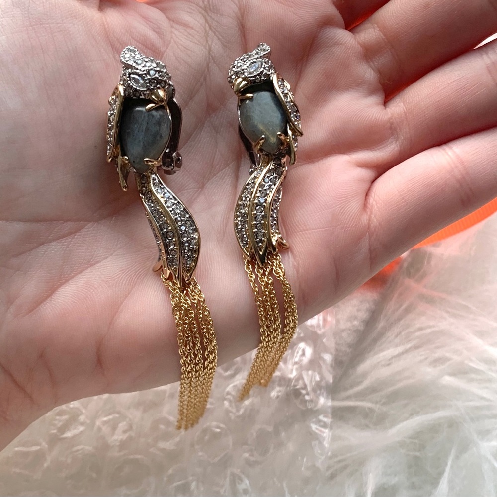NIB RETIRED Alexis Bittar Love Bird Crystal Tassle Earring - Picture 8 of 9